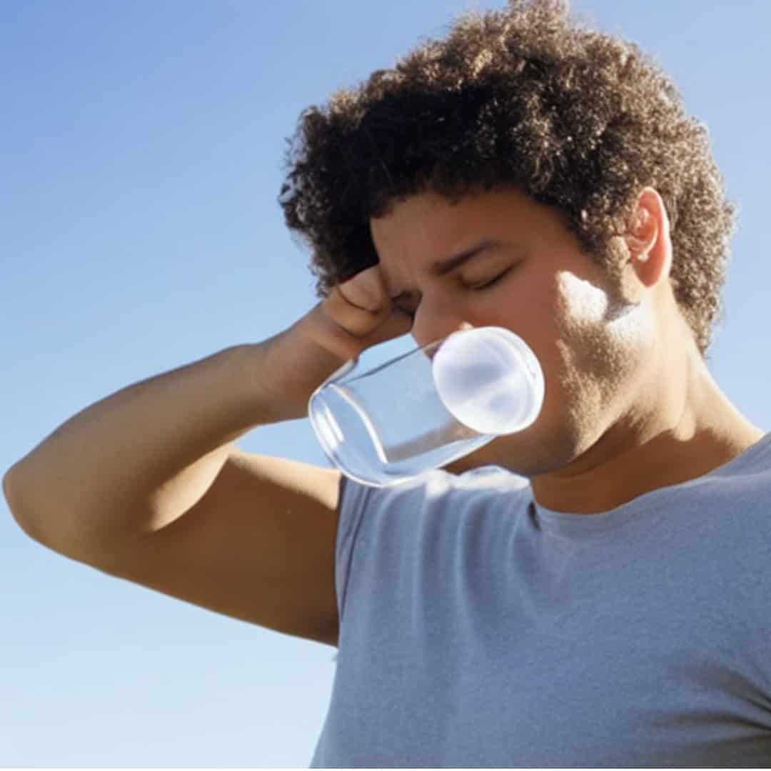 Hydration: person drinking water